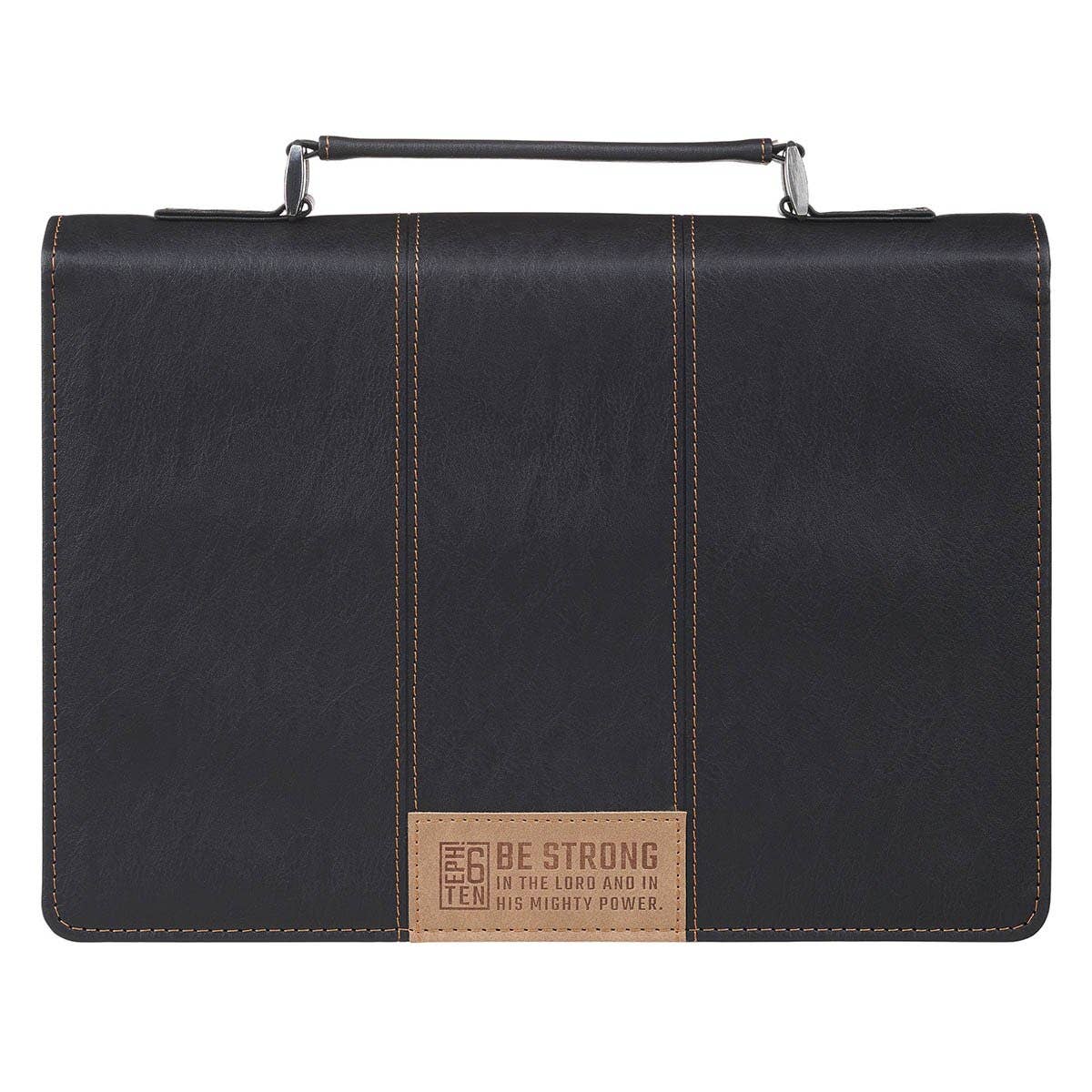 Bible Cover Classic Black Be Strong Eph. 6:10
