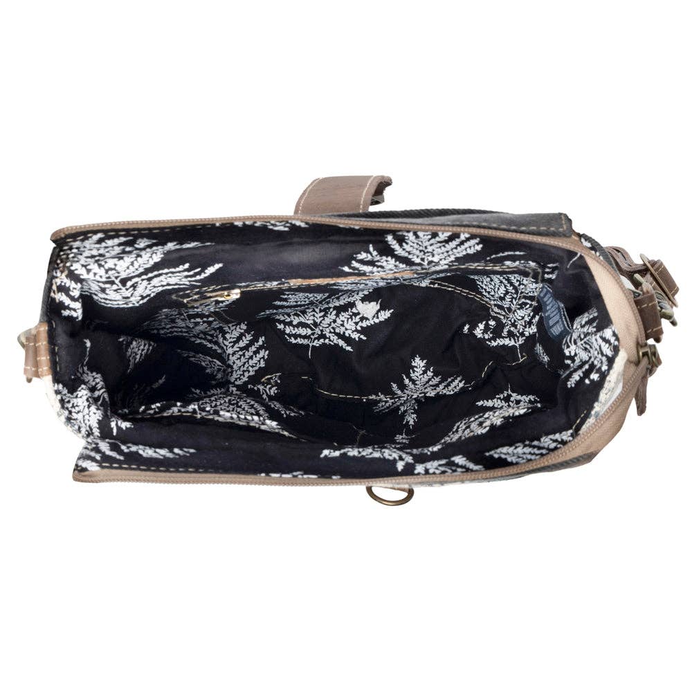 Myra Bag - Frostbloom Vintage Shoulder Bag for Women in teal with floral detail