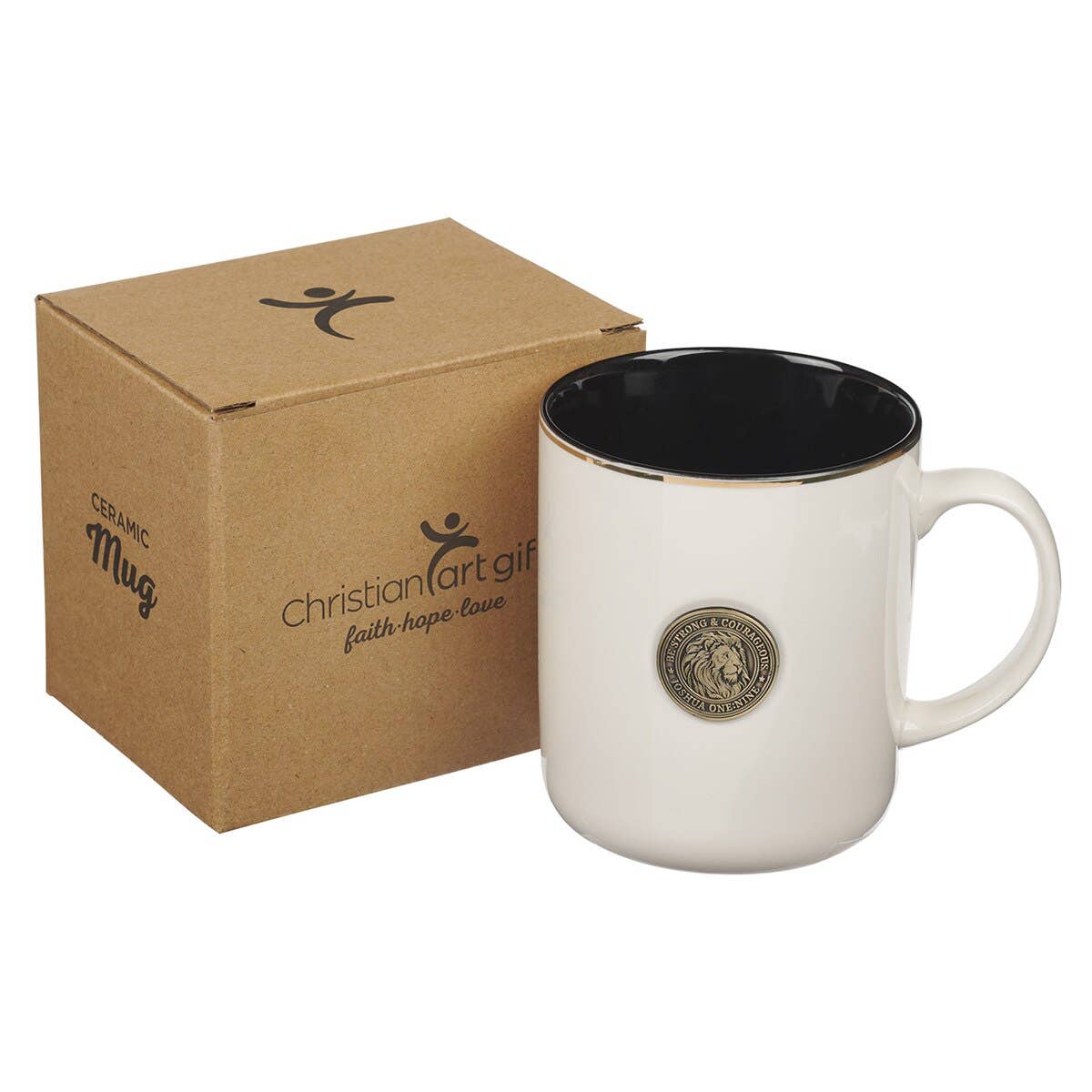 Mug Black w/Metal Lion Coin Josh. 1:9