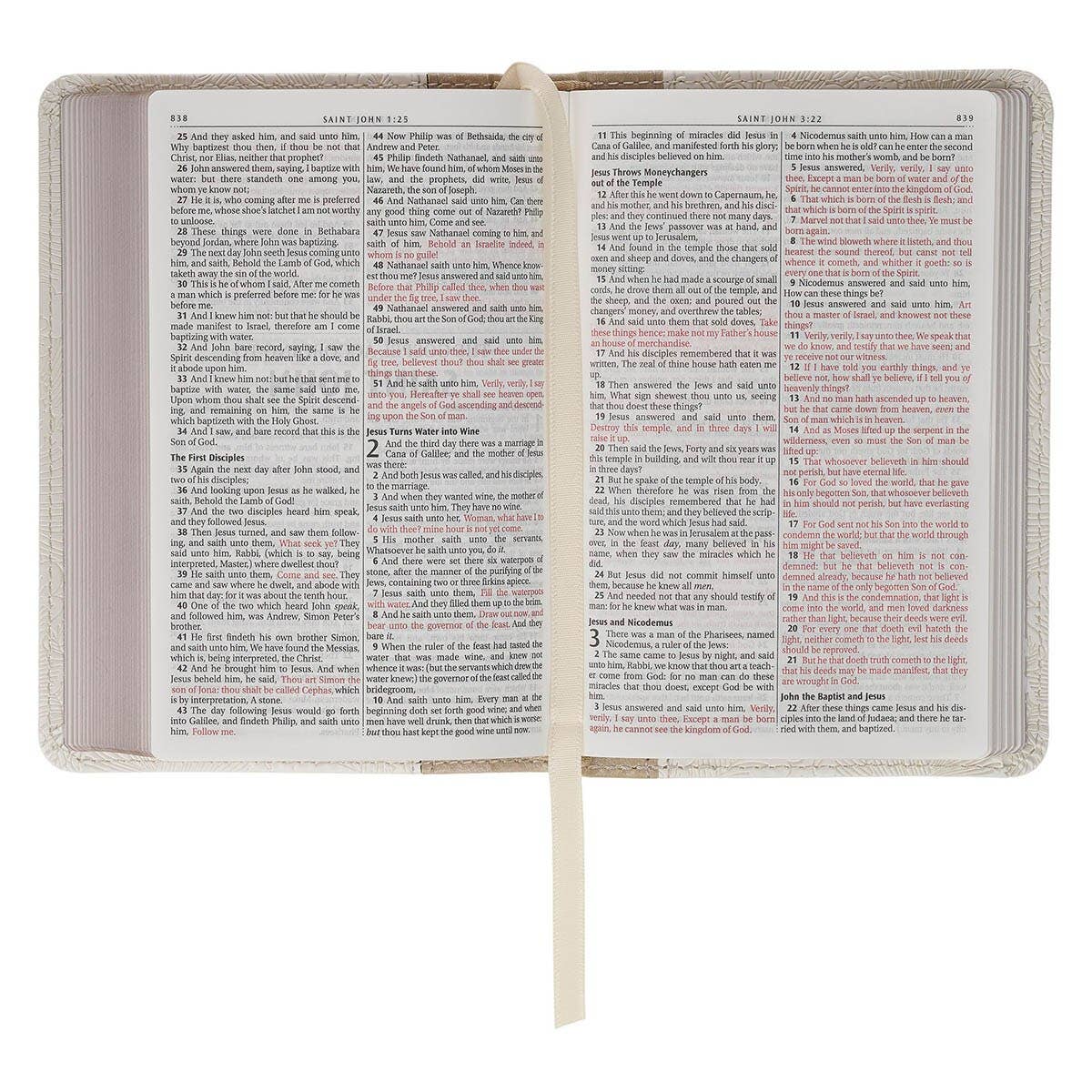 Christian Art Gifts - KJV Bible Mini Pocket Faux Leather, White