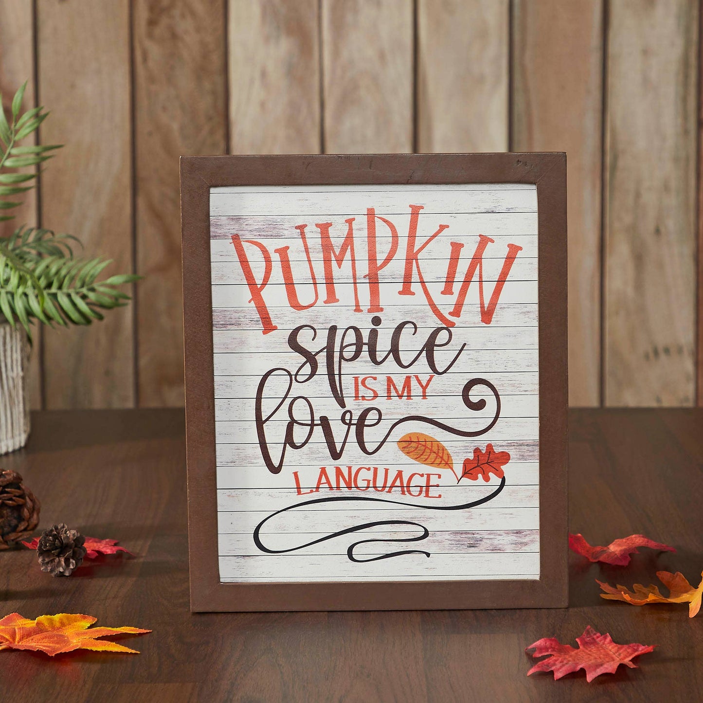 Pumpkin Spice Fall Farmhouse Tabletop Decor 12x10 Wall Sign