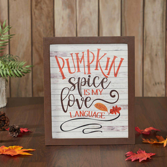 Pumpkin Spice Fall Farmhouse Tabletop Decor 12x10 Wall Sign