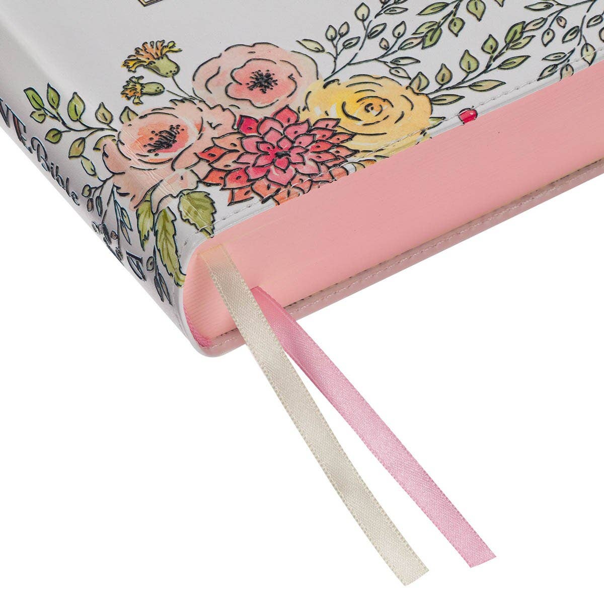Christian Art Gifts - KJV My Creative Bible Faux Leather, White Floral Printed