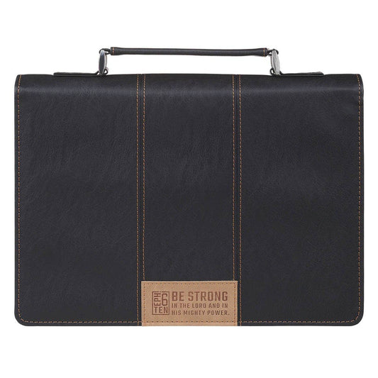 Bible Cover Classic Black Be Strong Eph. 6:10