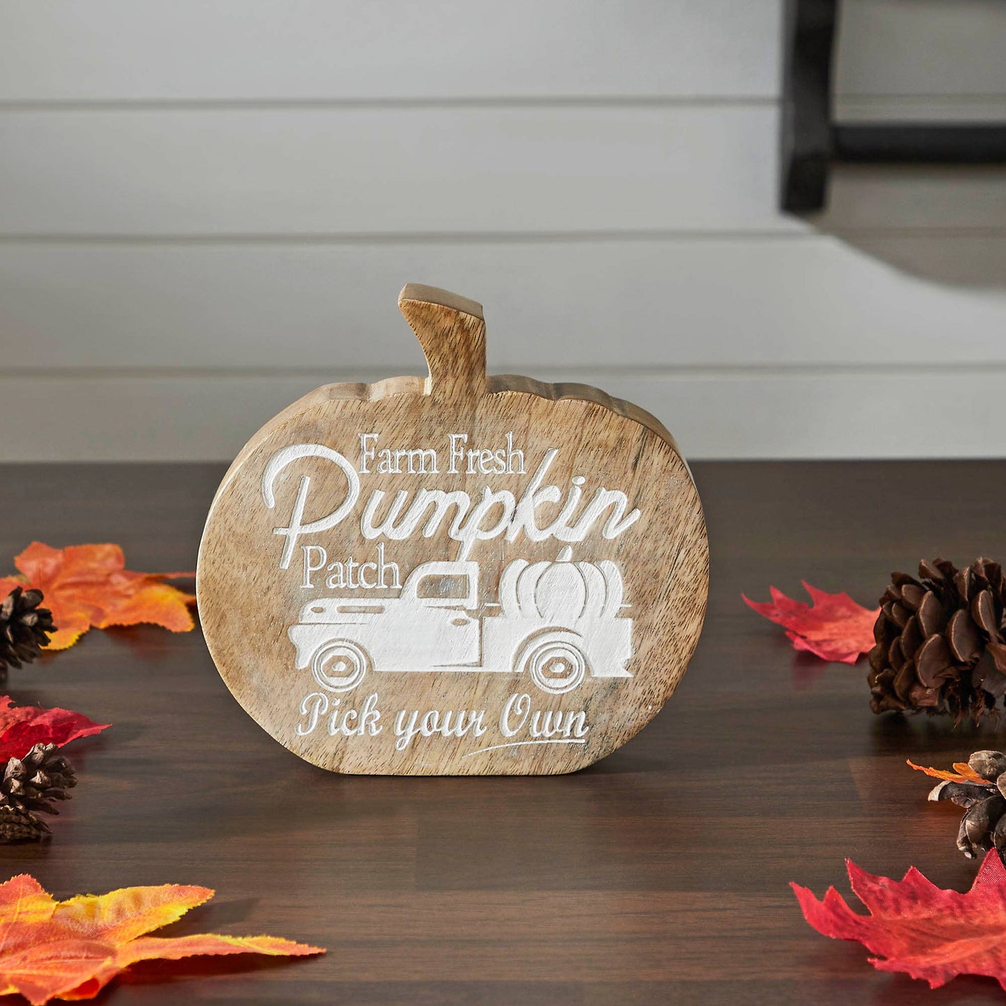 Farm Fresh Pumpkin Patch Wood Tabletop Sign 6.25
