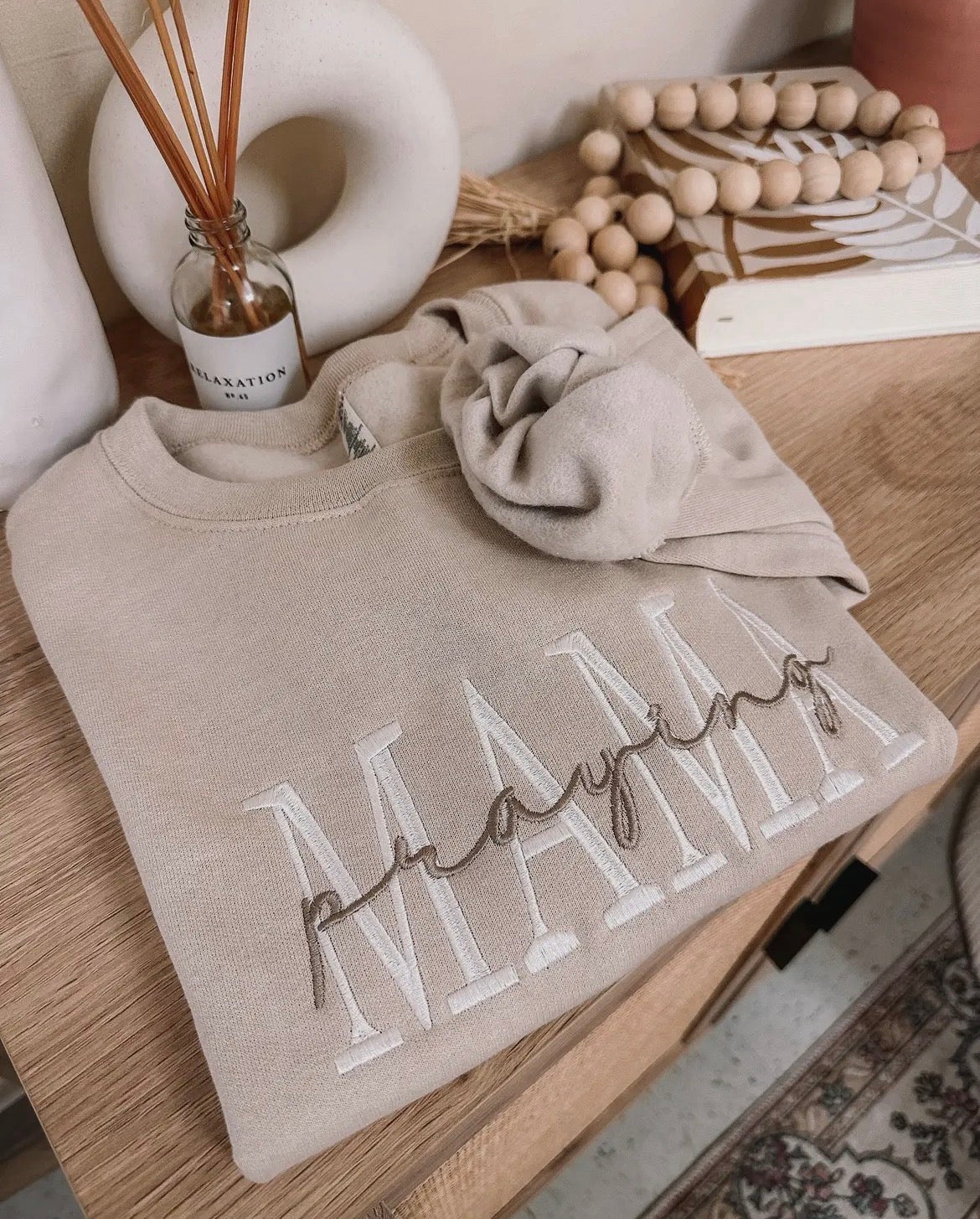 Embroidered Praying Mama SAND Sweatshirt ORIGINAL