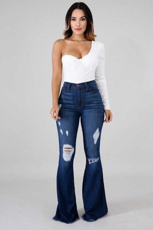 Skylar Flare Jean in Dark Wash