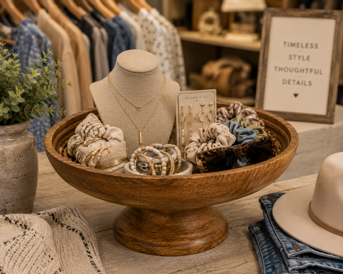 Mango Wood Pedestal Display Bowl 12 Inch Natural