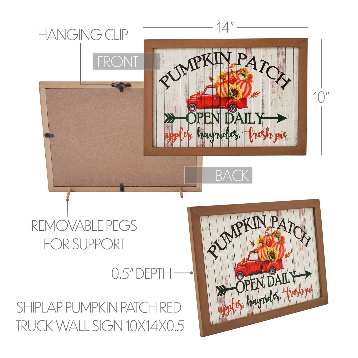 Pumpkin Patch Red Truck Wall & Table Sign 10x14
