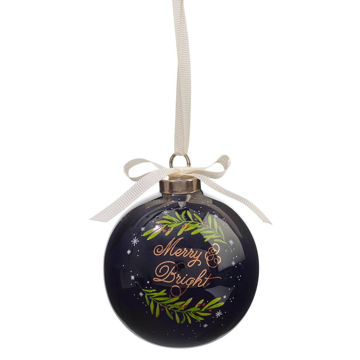 Christian Art Gifts - Ornament Round Merry & Bright