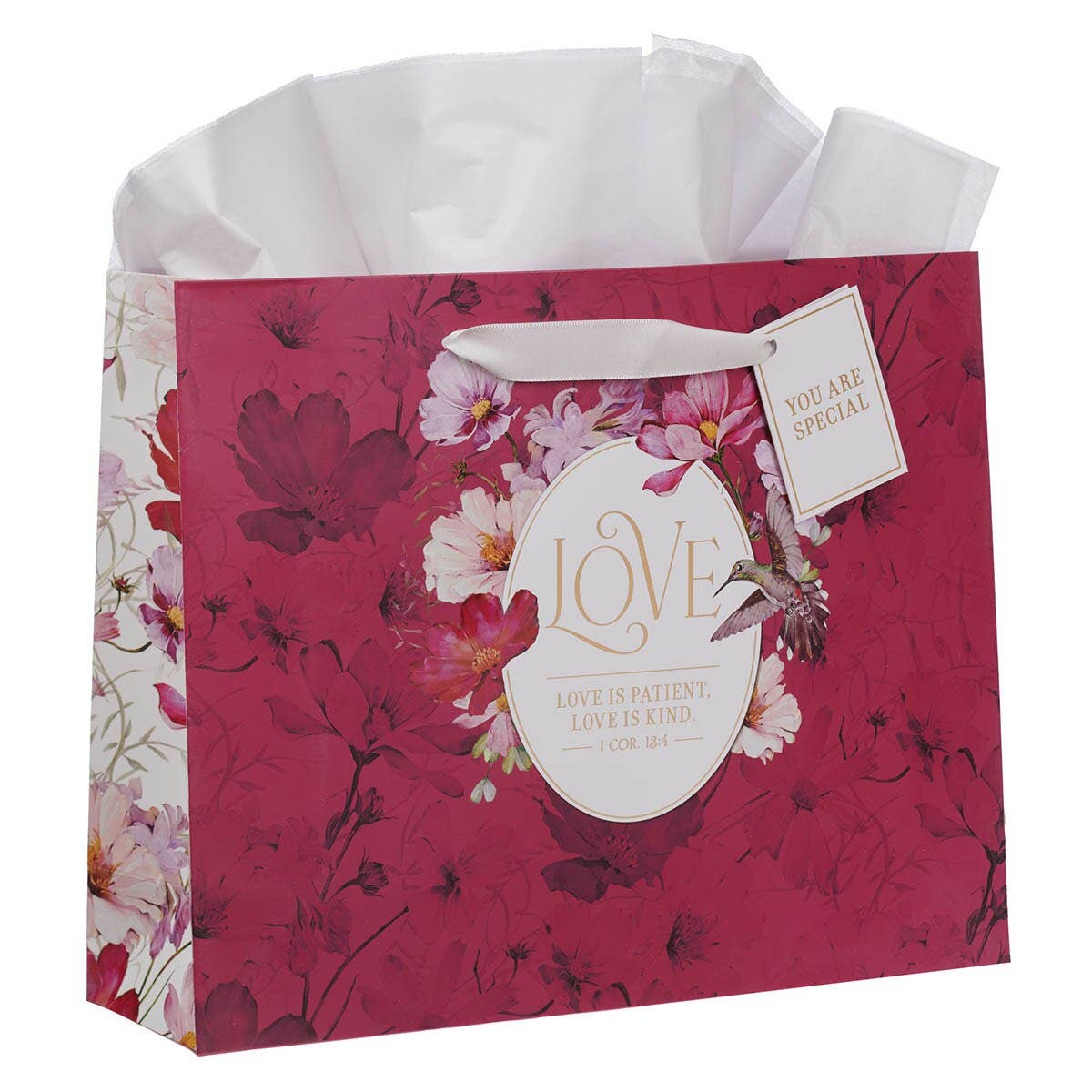Christian Art Gifts - Gift Bag LG Landscape Love 1 Cor. 13:4