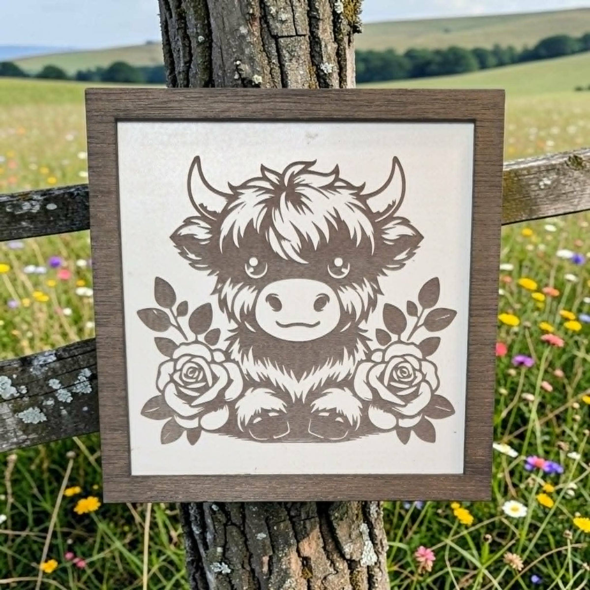 Crates Etc - Highland cow - Fall gifts _ farm animals - handmade in USA