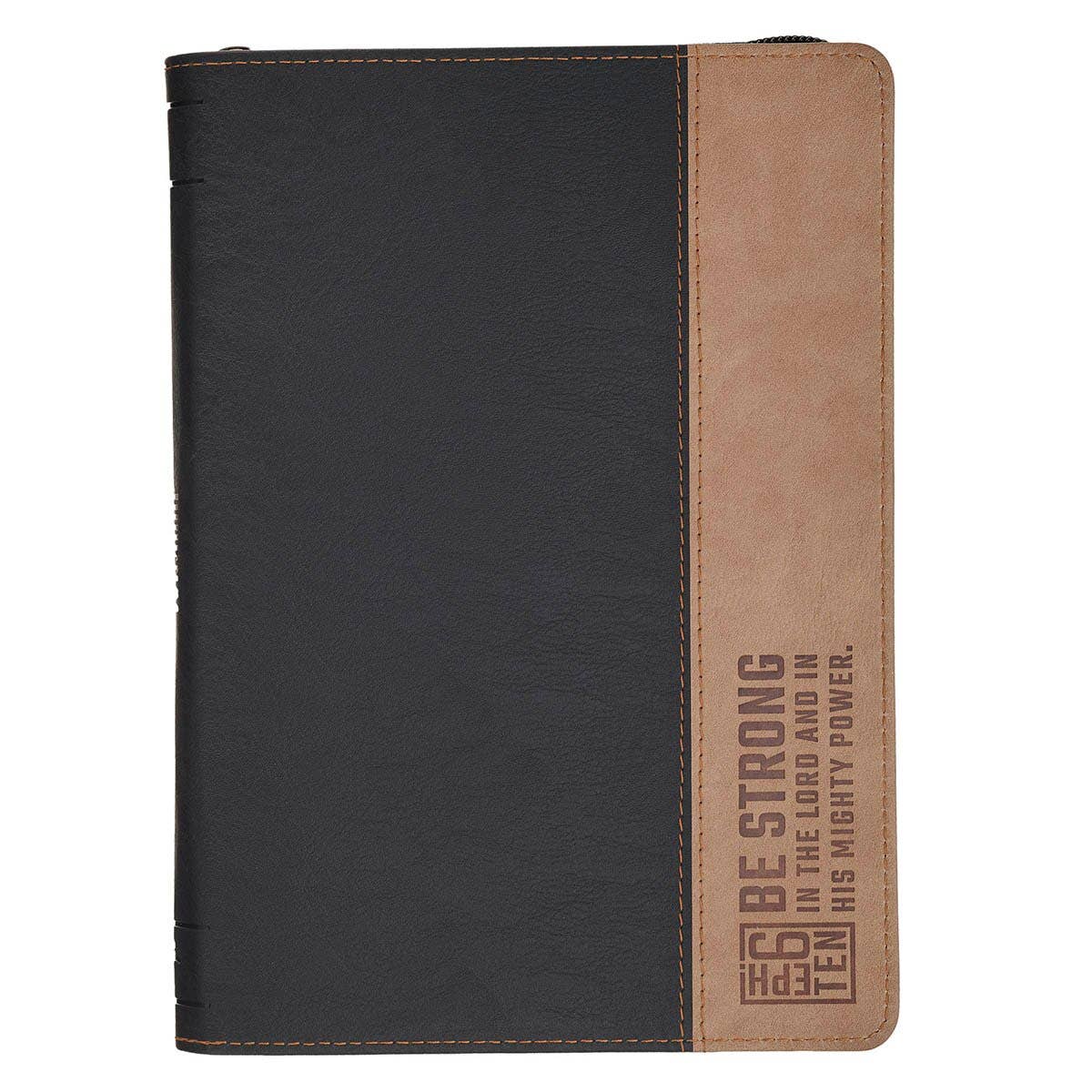 Journal Classic Zip Two-tone Black Be Strong Eph. 6:10