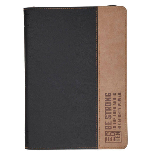 Journal Classic Zip Two-tone Black Be Strong Eph. 6:10