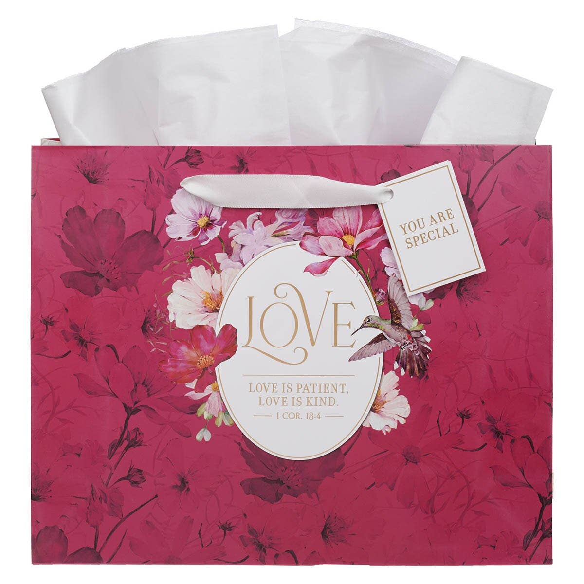 Christian Art Gifts - Gift Bag LG Landscape Love 1 Cor. 13:4
