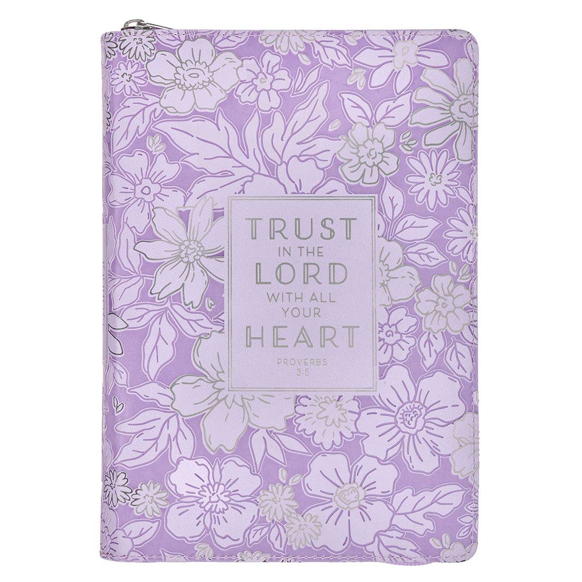 Christian Art Gifts - Journal Classic Zip Purple Trust in the Lord Purple Prov 3:5