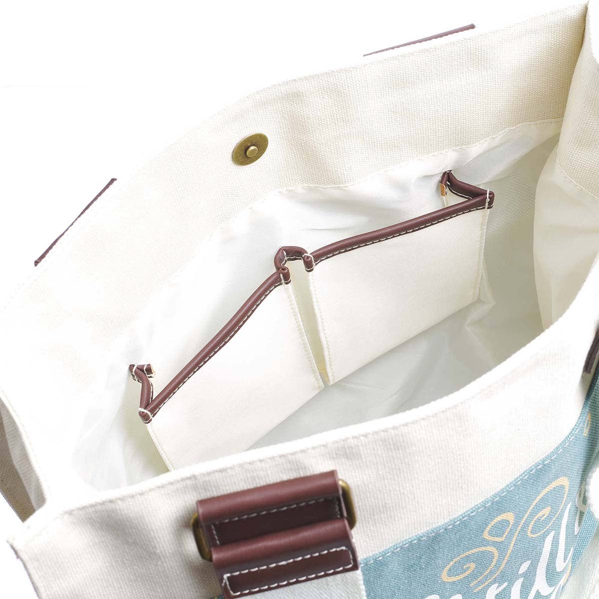 Christian Art Gifts - Tote Canvas White/Blue Shell Printed Be Still & Know