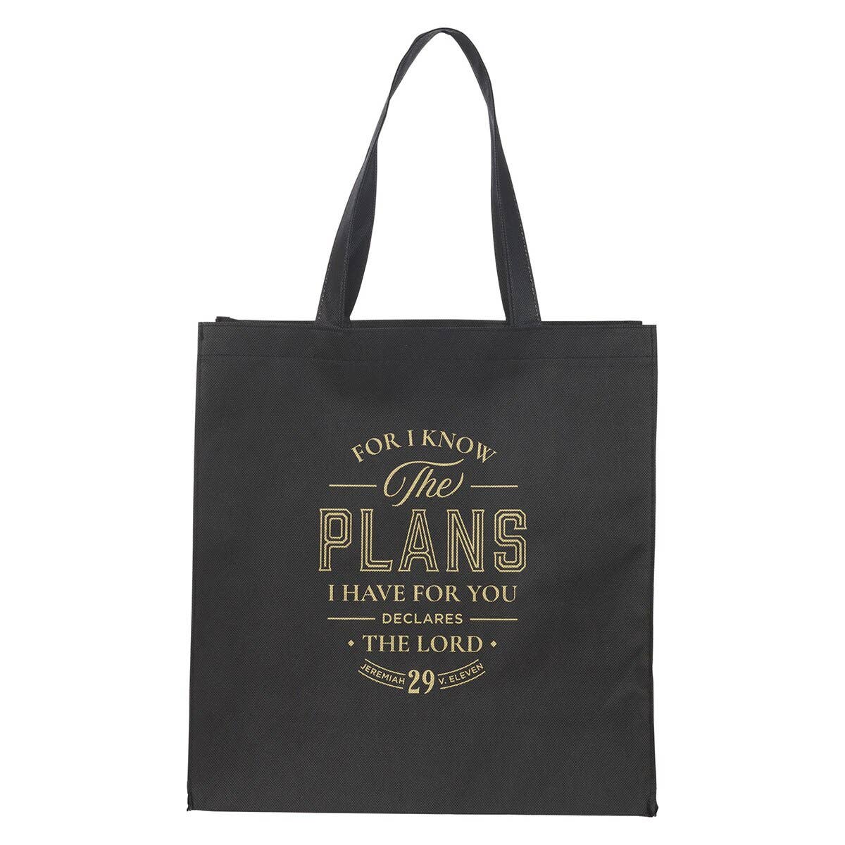 Christian Art Gifts - Tote Black Plans Jer. 29:11