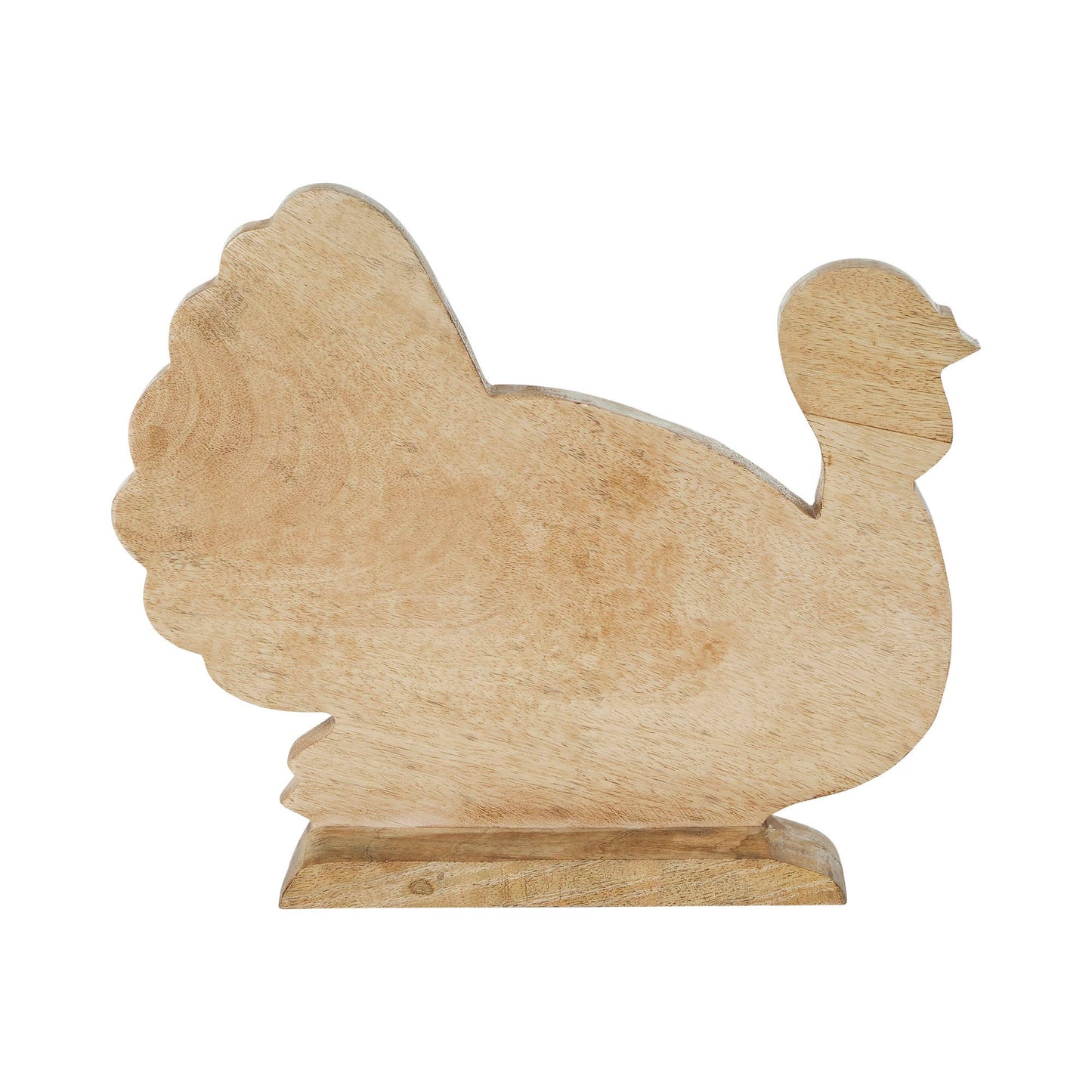Carved Wood Turkey Figurine 13.5" Thanksgiving Decor