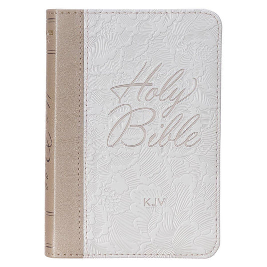 Christian Art Gifts - KJV Bible Mini Pocket Faux Leather, White