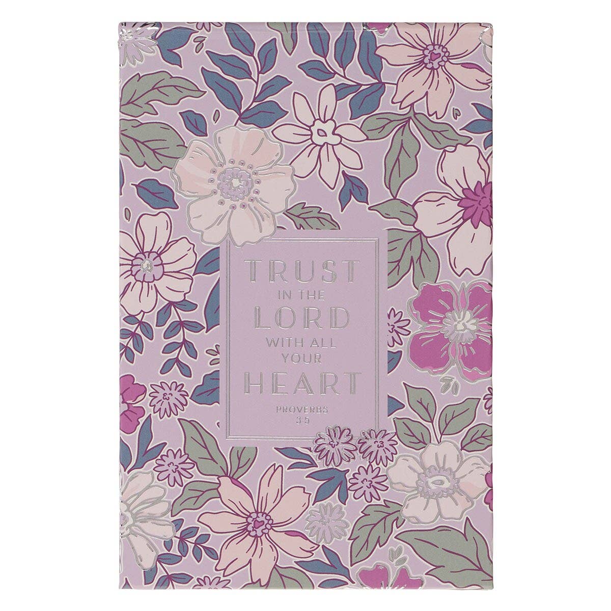 Christian Art Gifts - Hardcover Notepad Navy Floral Trust In The Lord Prov. 3:5