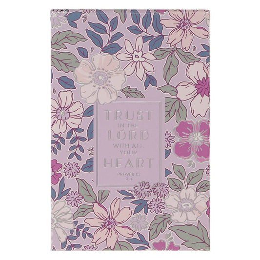 Christian Art Gifts - Hardcover Notepad Navy Floral Trust In The Lord Prov. 3:5