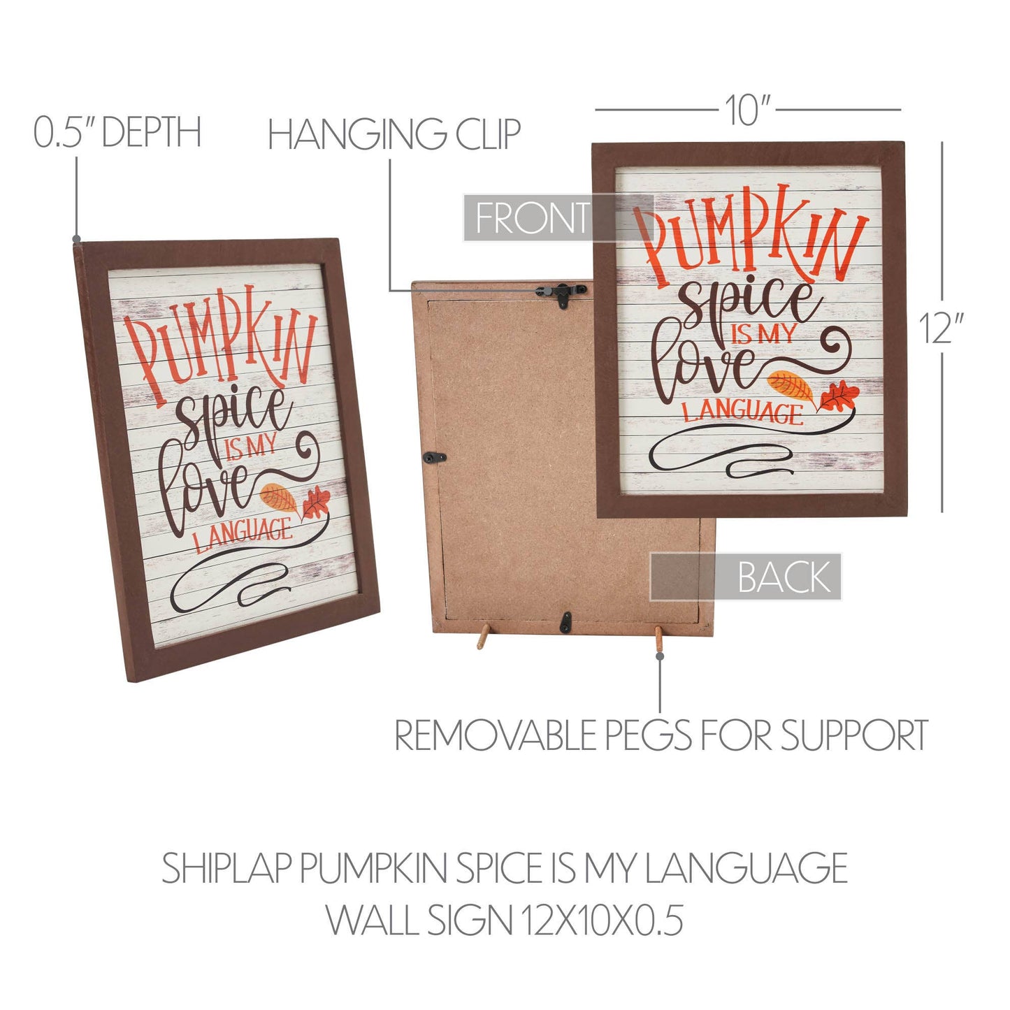 Pumpkin Spice Fall Farmhouse Tabletop Decor 12x10 Wall Sign