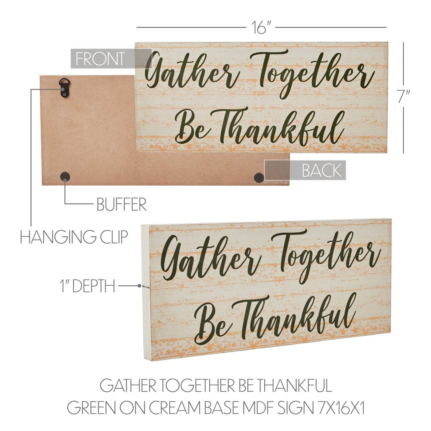 Gather Together MDF Tabletop Sign, 16" Fall Decor