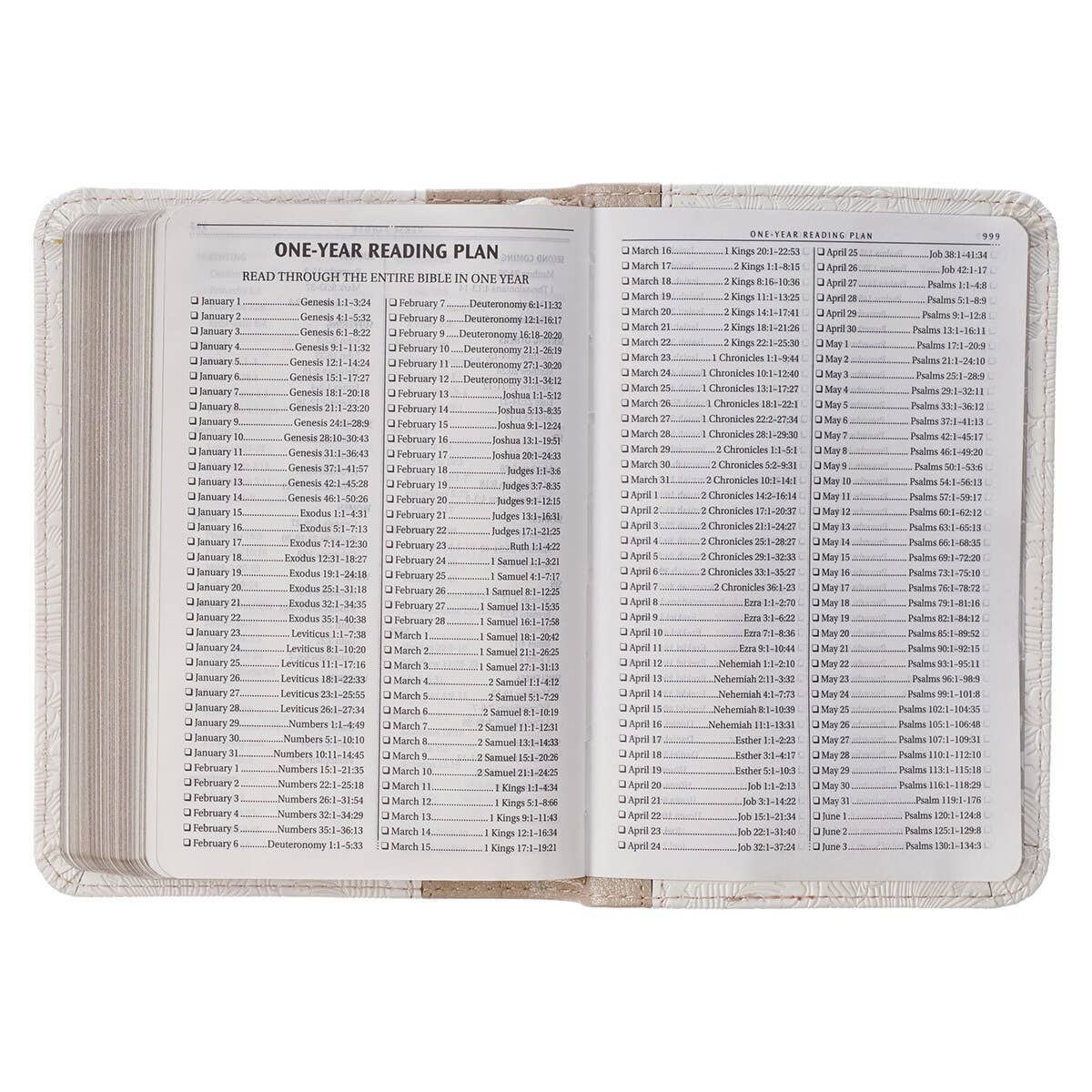 Christian Art Gifts - KJV Bible Mini Pocket Faux Leather, White