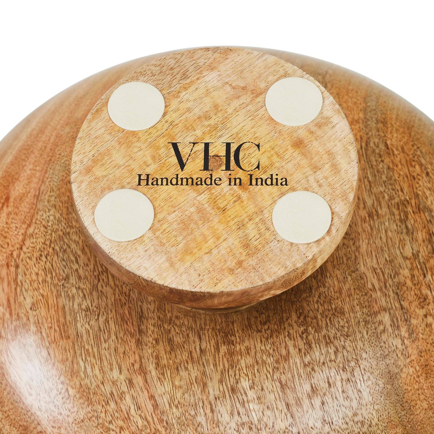 Mango Wood Pedestal Display Bowl 12 Inch Natural