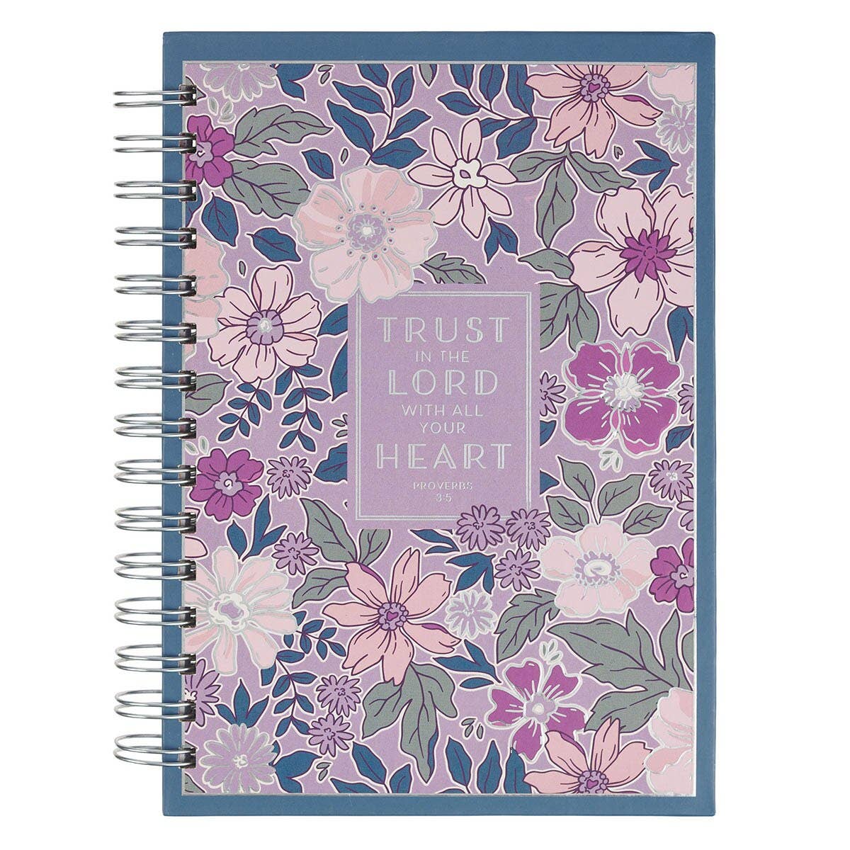 Christian Art Gifts - Journal Spiral  Purple Floral Trust In The Lord Prov. 3:5
