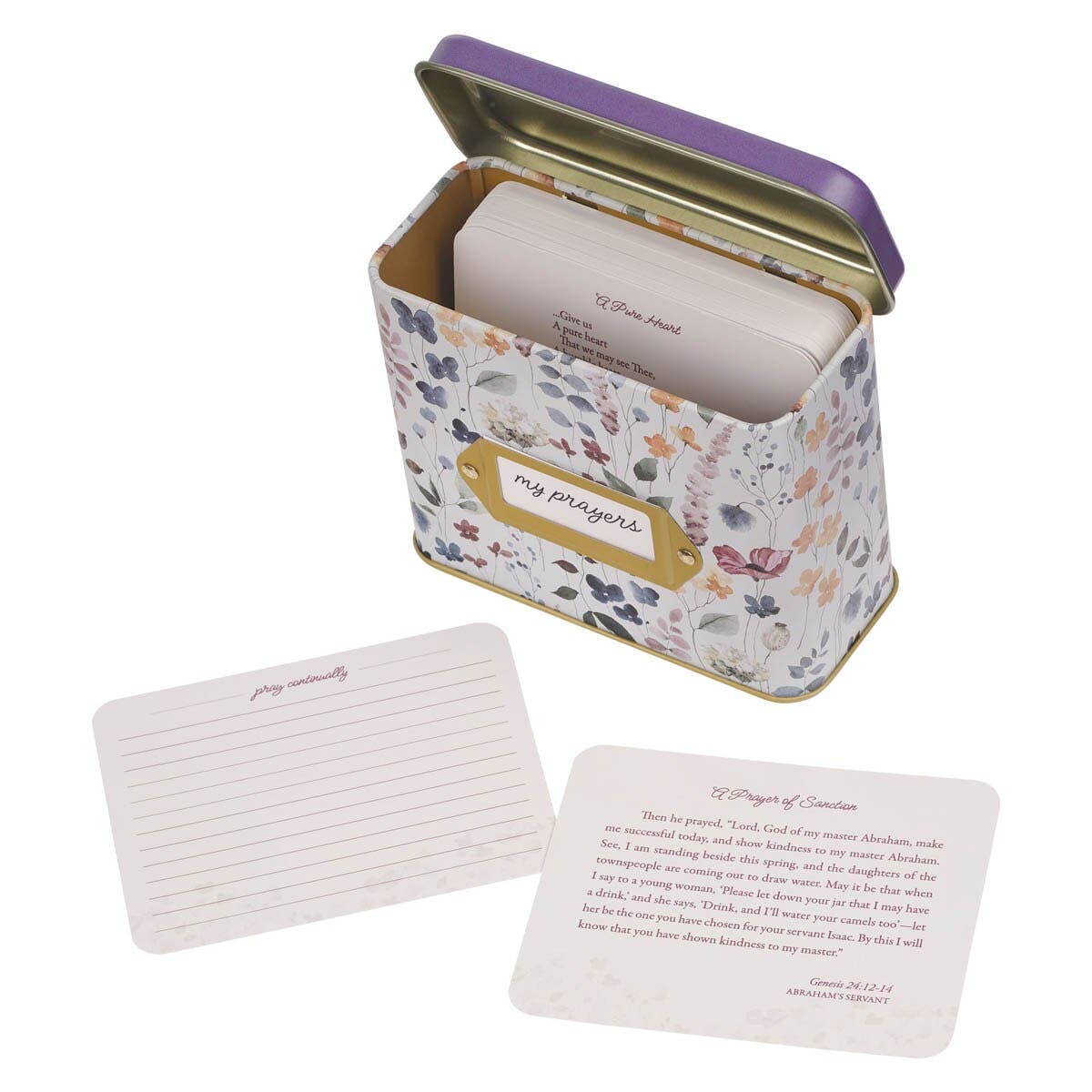 Cards In Tin Multi-floral My Prayers Matthew 22:37