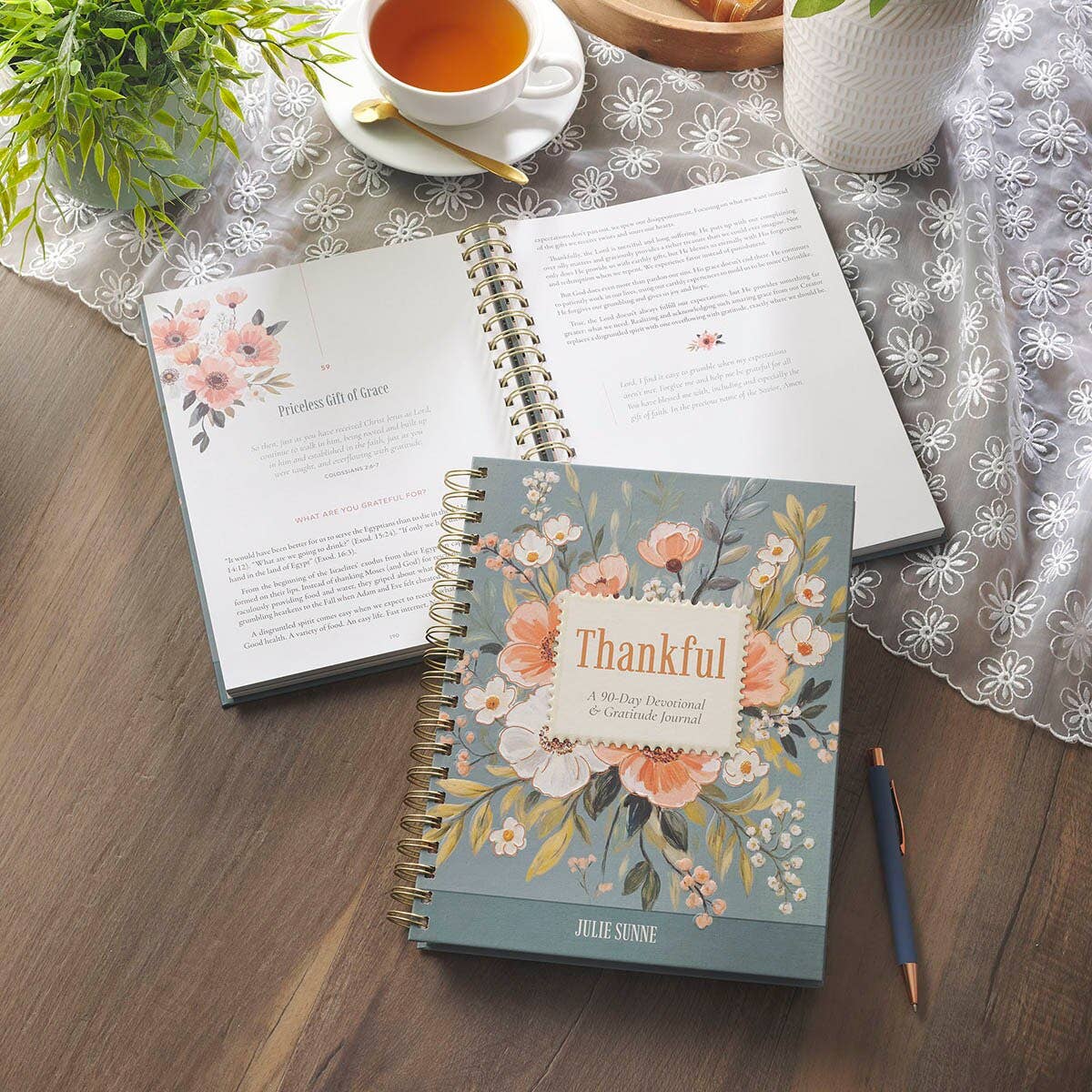 Christian Art Gifts - Thankful, A 90-Day Devotional Gratitude Journal HC Spiral