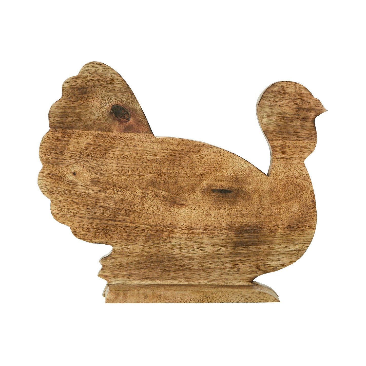 Dark Wood Carved Turkey Figurine 11.5x13.5 Decor