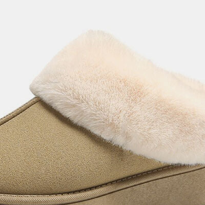 Furry Chunky Platform Slippers