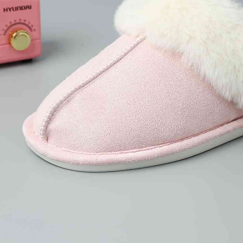 Faux Suede Center Seam Slippers